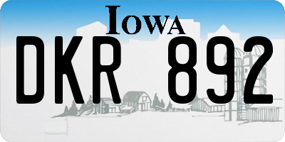 IA license plate DKR892