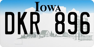 IA license plate DKR896