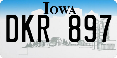 IA license plate DKR897