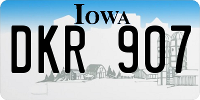 IA license plate DKR907