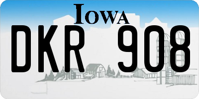 IA license plate DKR908