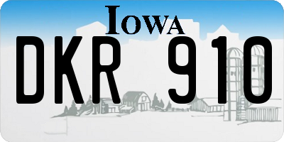 IA license plate DKR910
