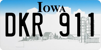 IA license plate DKR911