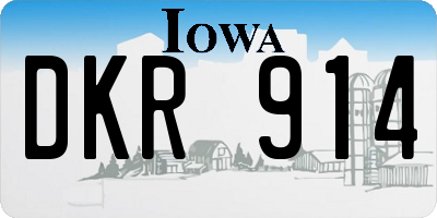IA license plate DKR914