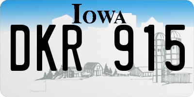 IA license plate DKR915