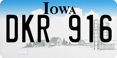 IA license plate DKR916
