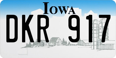 IA license plate DKR917