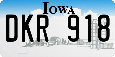 IA license plate DKR918
