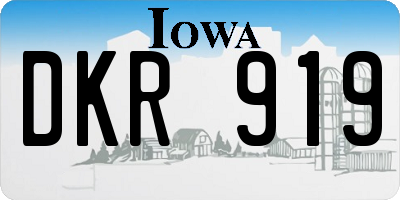 IA license plate DKR919