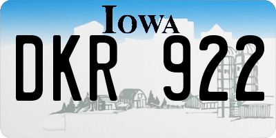 IA license plate DKR922