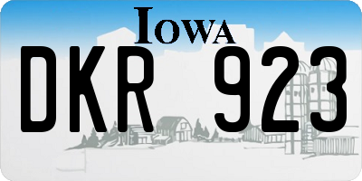 IA license plate DKR923