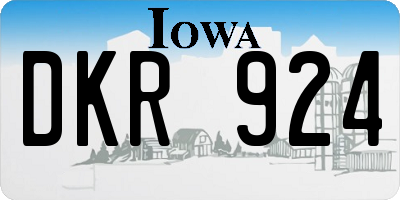 IA license plate DKR924