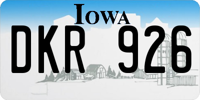 IA license plate DKR926