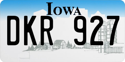 IA license plate DKR927