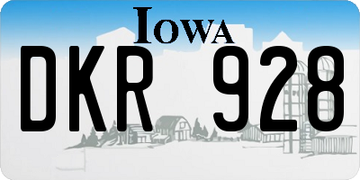 IA license plate DKR928