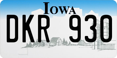 IA license plate DKR930