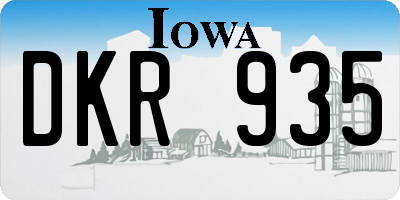 IA license plate DKR935