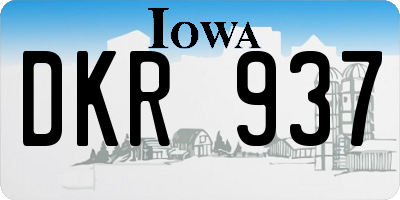 IA license plate DKR937