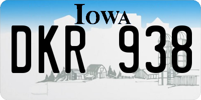 IA license plate DKR938