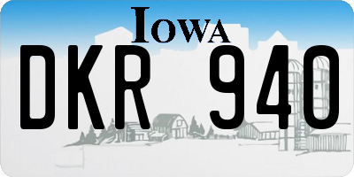 IA license plate DKR940