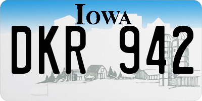 IA license plate DKR942
