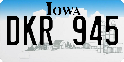IA license plate DKR945