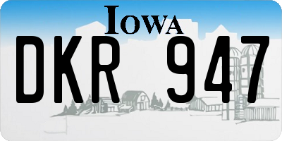 IA license plate DKR947