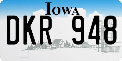 IA license plate DKR948