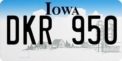 IA license plate DKR950