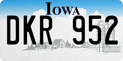 IA license plate DKR952