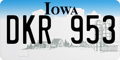 IA license plate DKR953