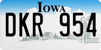 IA license plate DKR954