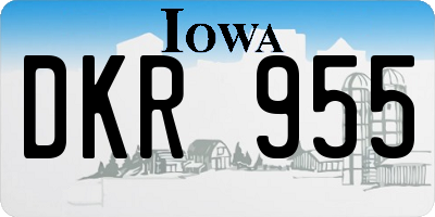 IA license plate DKR955