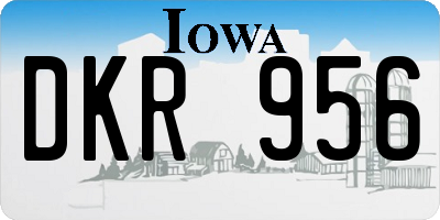 IA license plate DKR956