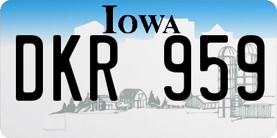 IA license plate DKR959