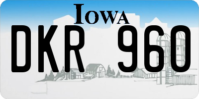 IA license plate DKR960