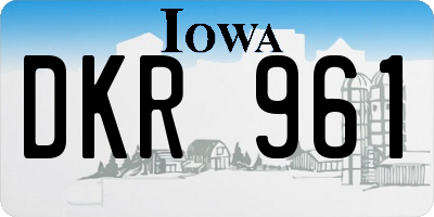 IA license plate DKR961