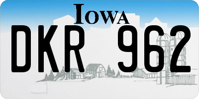 IA license plate DKR962