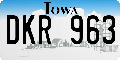 IA license plate DKR963