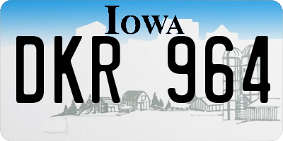 IA license plate DKR964