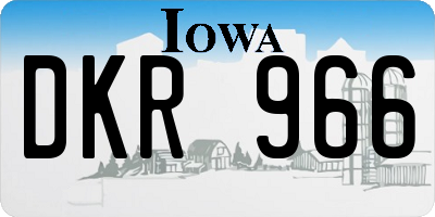 IA license plate DKR966