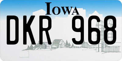 IA license plate DKR968