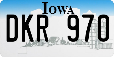 IA license plate DKR970