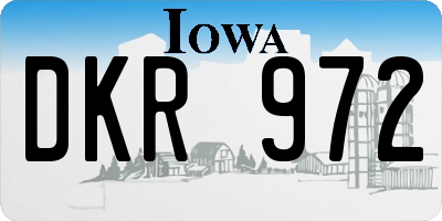 IA license plate DKR972
