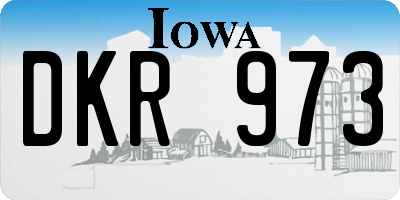 IA license plate DKR973