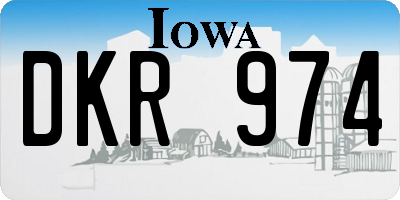 IA license plate DKR974