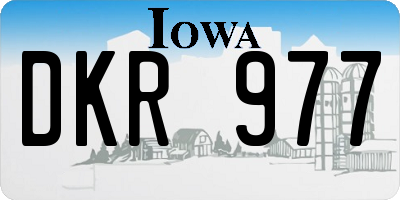 IA license plate DKR977