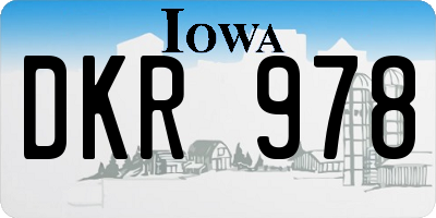 IA license plate DKR978