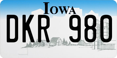 IA license plate DKR980
