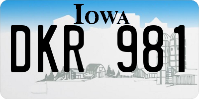 IA license plate DKR981